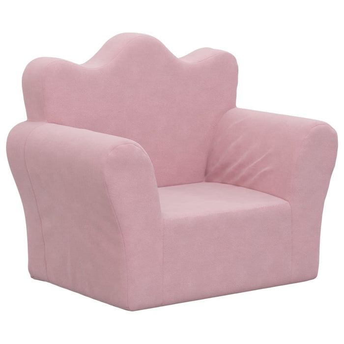 Kids' Sofa Pink Soft Plush Tpibap