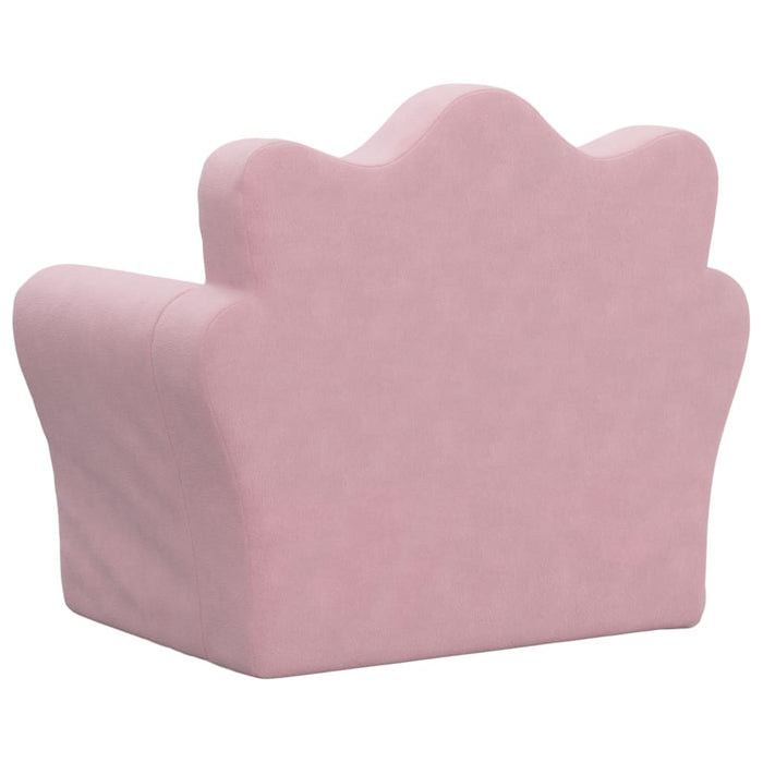 Kids' Sofa Pink Soft Plush Tpibap