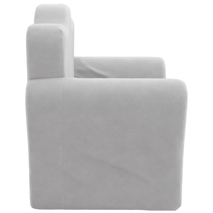 Kids' Sofa Bed Light Grey Soft Plush Tpibpt