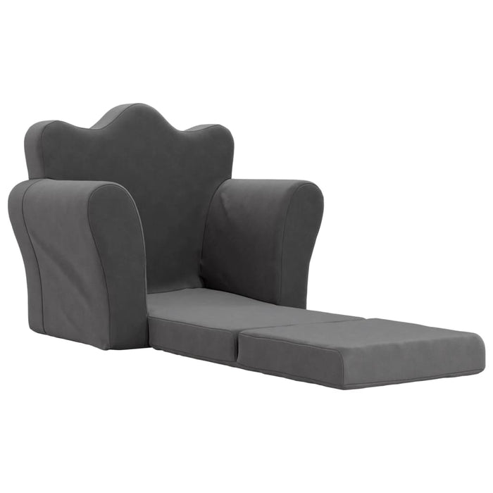 Kids' Sofa Bed Anthracite Soft Plush Tpibpa