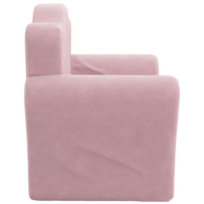 Kids' Sofa Bed Pink Soft Plush Tpibpi