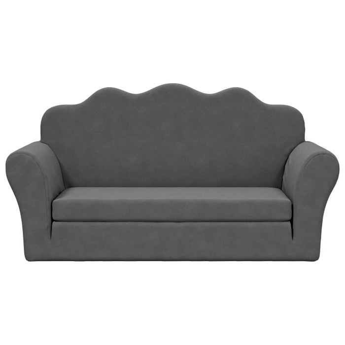 Kids' Sofa Bed 2-Seater Anthracite Soft Plush Tpiblb