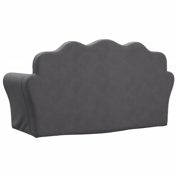 Kids' Sofa Bed 2-Seater Anthracite Soft Plush Tpiblb