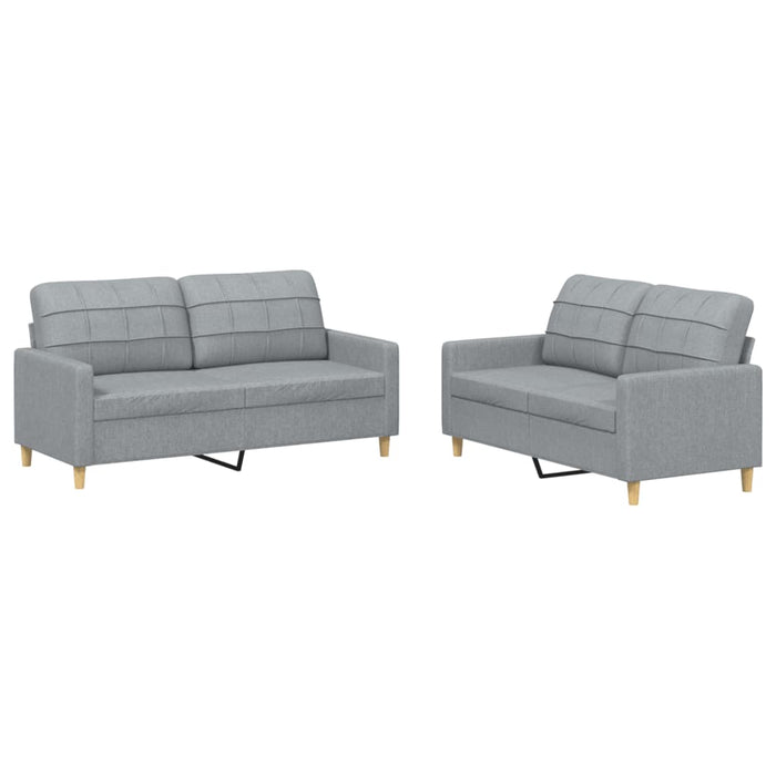 2 Piece Sofa Set With Cushions Light Grey Fabric Txboxia