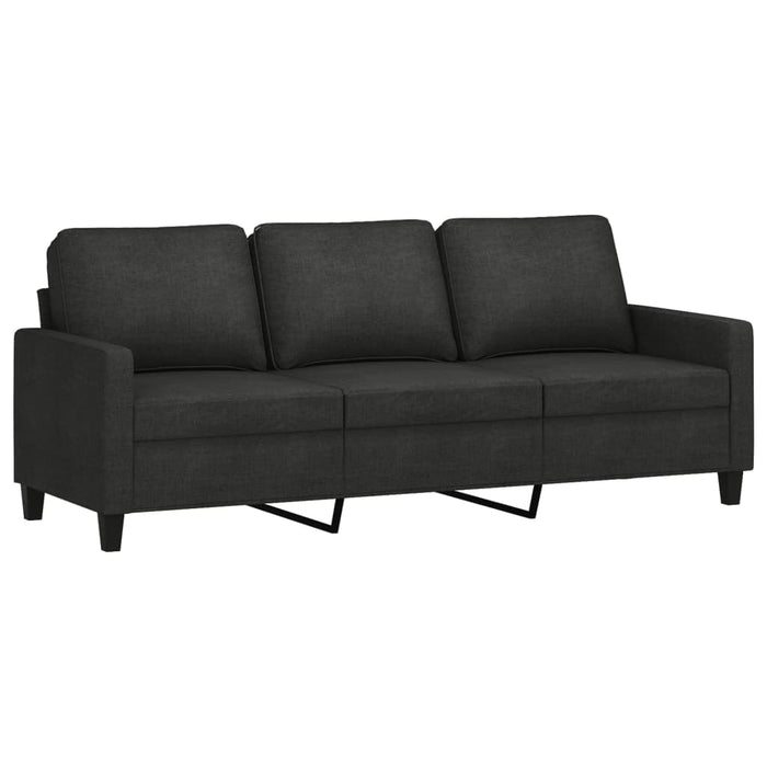 2 Piece Sofa Set With Cushions Black Fabric Txboala
