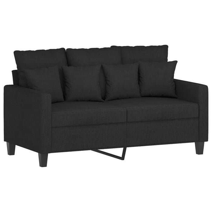 2 Piece Sofa Set With Cushions Black Fabric Txbolln