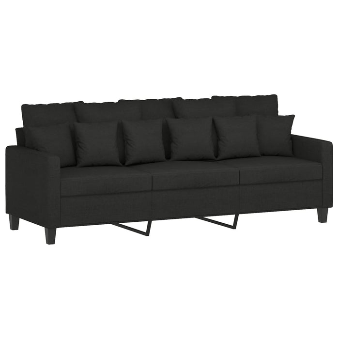 2 Piece Sofa Set With Cushions Black Fabric Txbolln