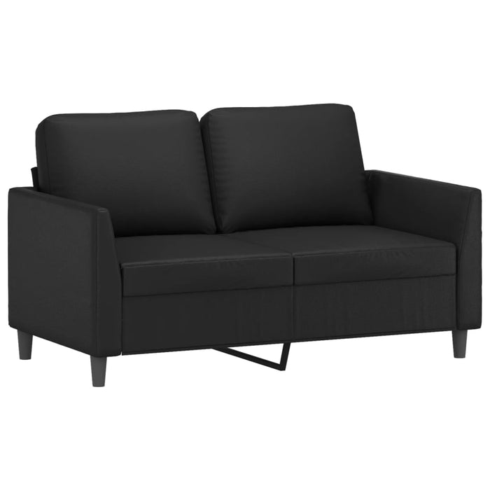 2 Piece Sofa Set With Cushions Black Faux Leather Txboipb