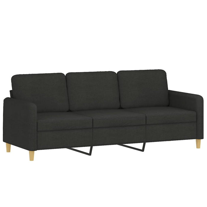 2 Piece Sofa Set With Cushions Black Fabric Txbxoxx