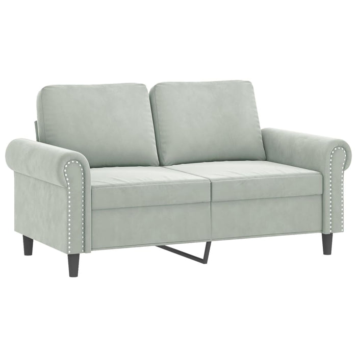 2 Piece Sofa Set With Cushions Light Grey Velvet Txbxxob