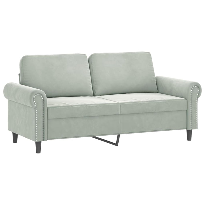 2 Piece Sofa Set With Cushions Light Grey Velvet Txbxxob