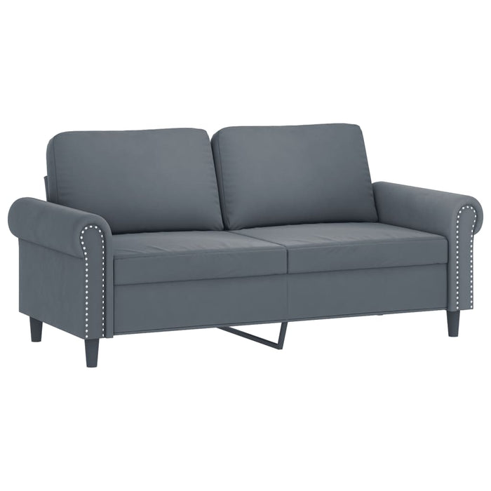 2 Piece Sofa Set With Cushions Dark Grey Velvet Txbxxoo