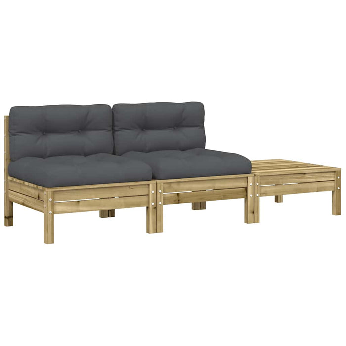 Garden Sofa With Cushions And Footstool 2-Seater Ntnona