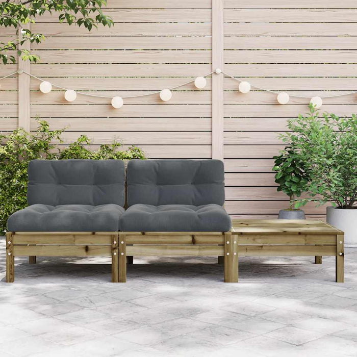 Garden Sofa With Cushions And Footstool 2-Seater Ntnona