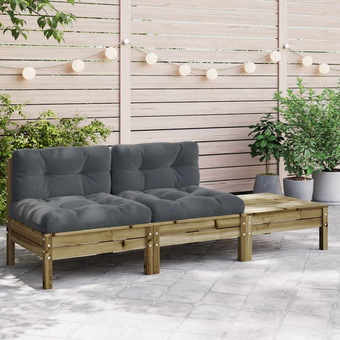 Garden Sofa With Cushions And Footstool 2-Seater Ntnona