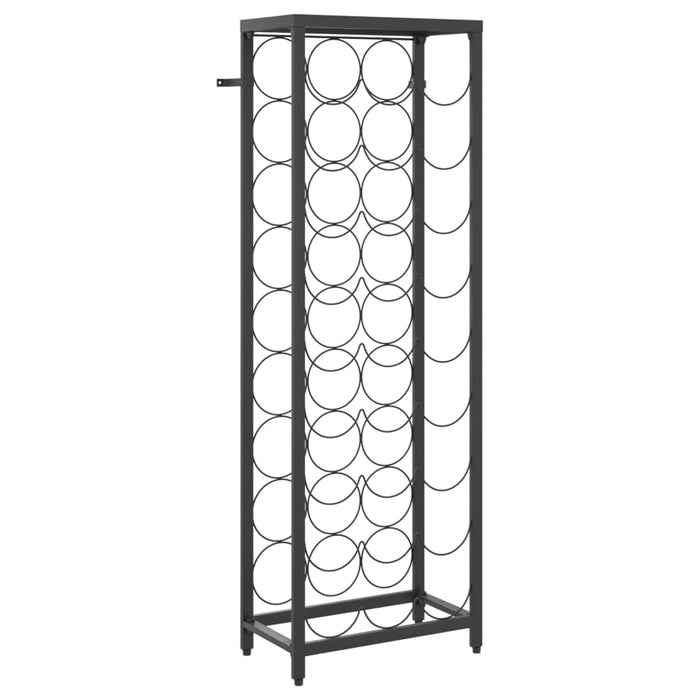 Wine Rack For 27 Bottles Black 34X18X100 Cm Wrought Iron Tpntlp