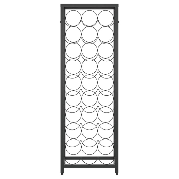 Wine Rack For 27 Bottles Black 34X18X100 Cm Wrought Iron Tpntlp