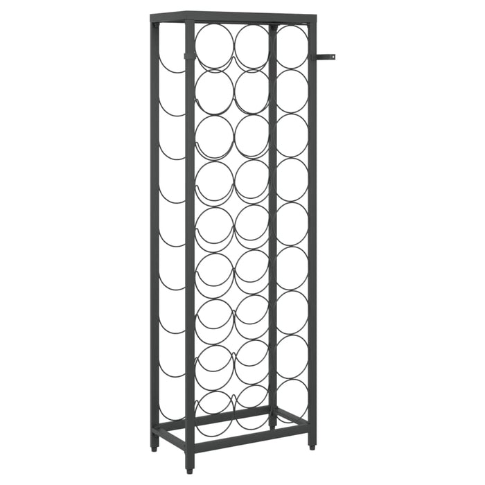 Wine Rack For 27 Bottles Black 34X18X100 Cm Wrought Iron Tpntlp