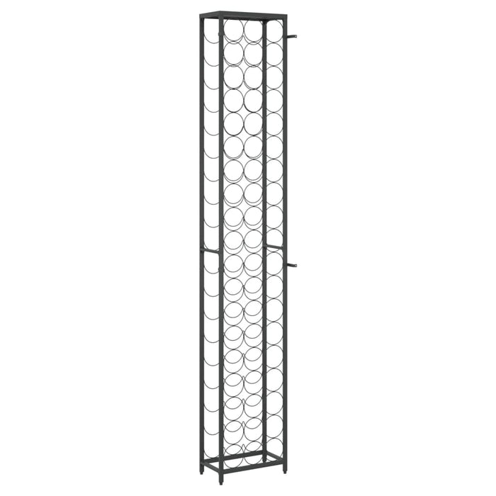 Wine Rack For 57 Bottles Black 34X18X200 Cm Wrought Iron Tpntll