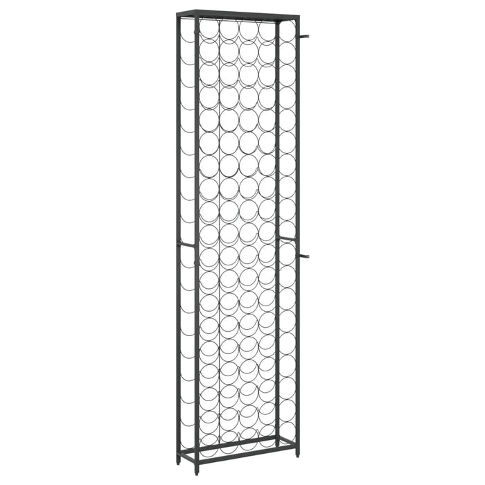 Wine Rack For 95 Bottles Black 54X18X200 Cm Wrought Iron Tpntln