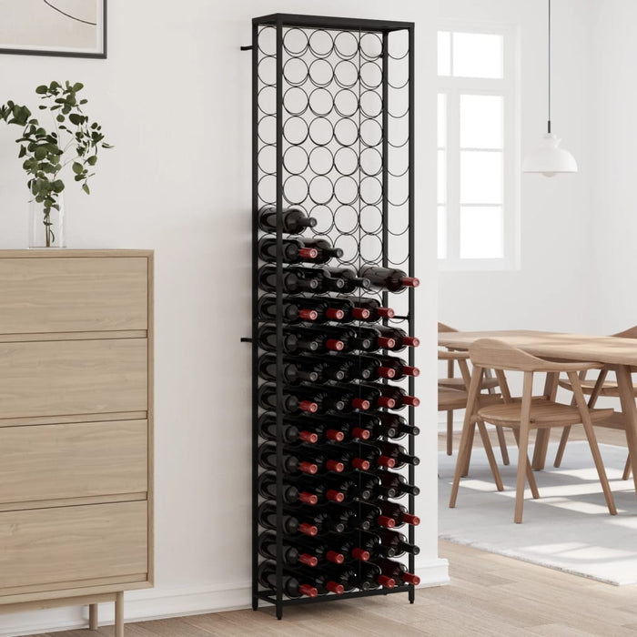 Wine Rack For 95 Bottles Black 54X18X200 Cm Wrought Iron Tpntln