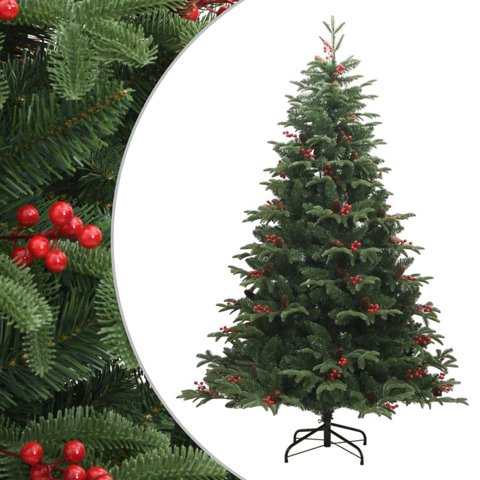 Artificial Hinged Christmas Tree With Cones And Berries 180 Cm Tpntil