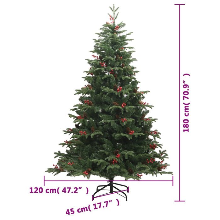 Artificial Hinged Christmas Tree With Cones And Berries 180 Cm Tpntil