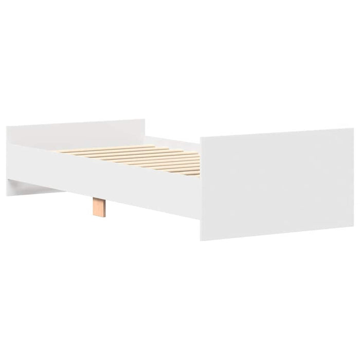 Single Size Bed Frame Without Mattress White 90X190 Cm Engineered Wood Ntpktk