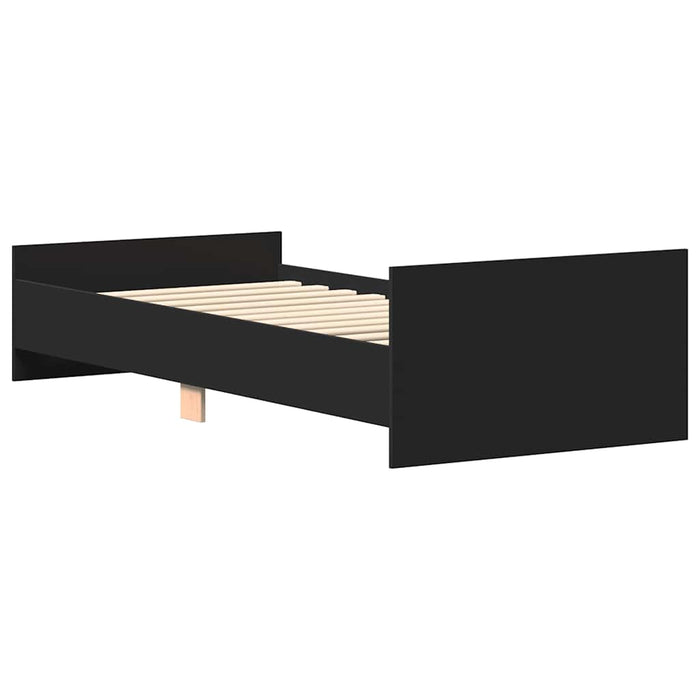 Single Size Bed Frame Without Mattress Black 90X190 Cm Engineered Wood Ntpkab