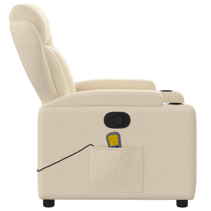 Massage Recliner Chair Cream Fabric Txblbba