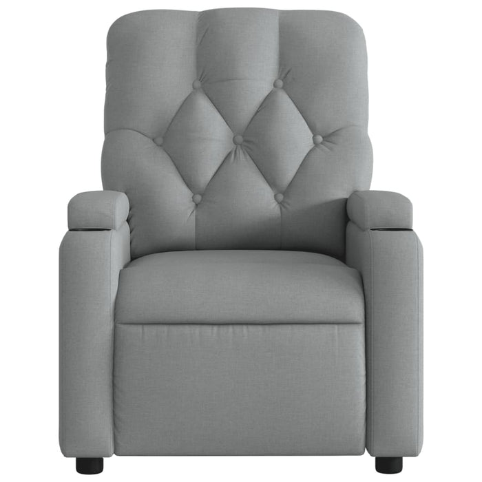 Massage Recliner Chair Light Grey Fabric Txblbla