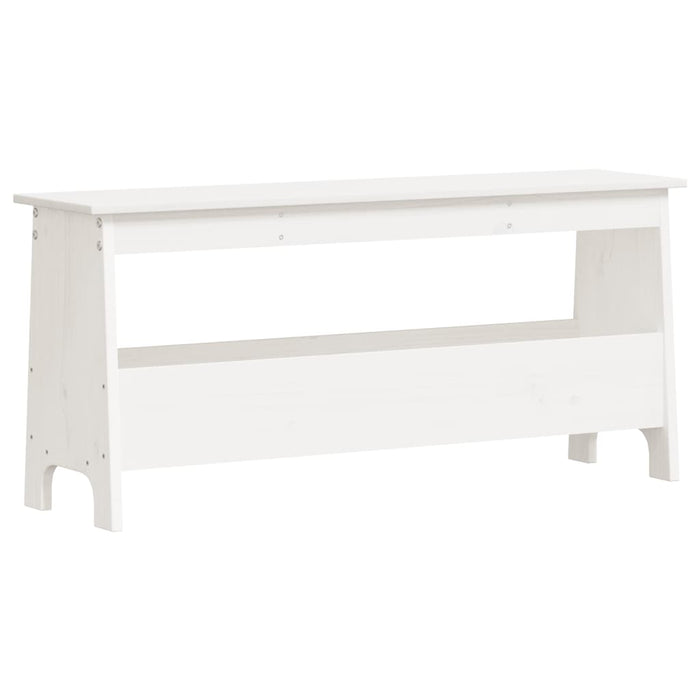 Hall Bench White 100X28X45 Cm Solid Wood Pine Ntitnt