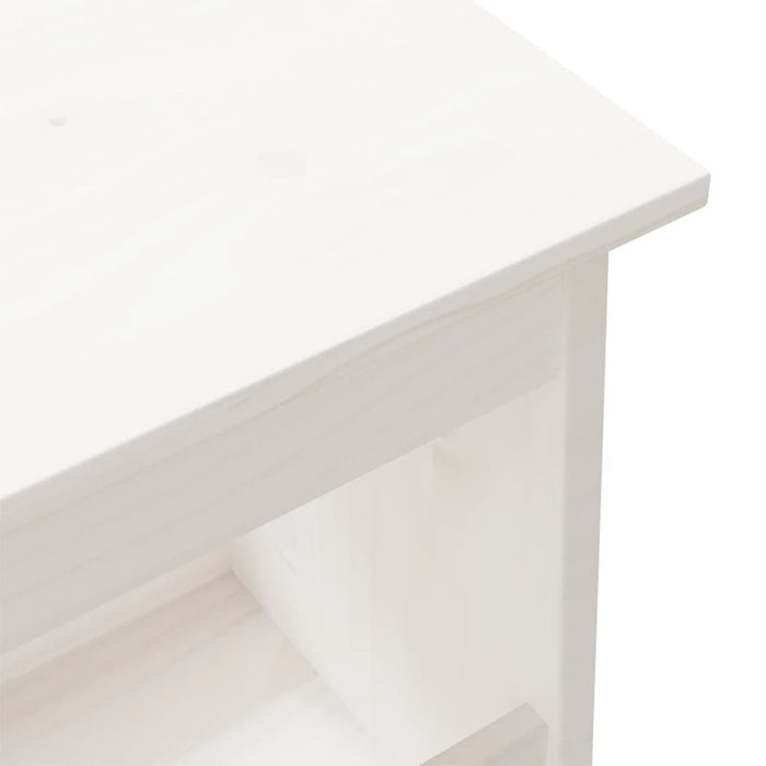 Hall Bench White 100X28X45 Cm Solid Wood Pine Ntitnt
