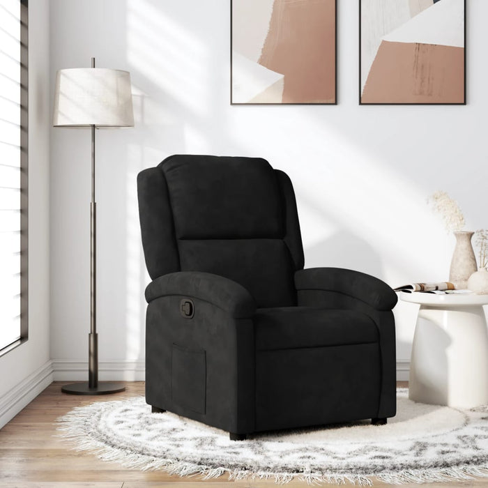 Recliner Chair Black Velvet Tionbt