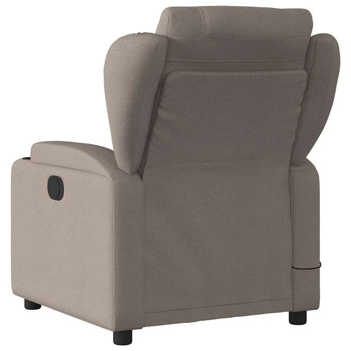 Massage Recliner Chair Taupe Fabric Tixaxt
