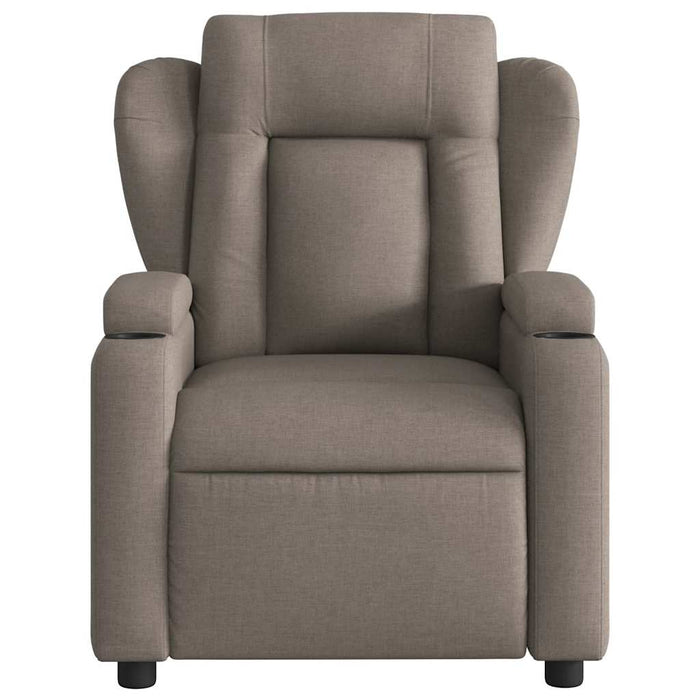 Massage Recliner Chair Taupe Fabric Tixaxt