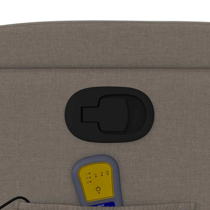 Massage Recliner Chair Taupe Fabric Tixaxt