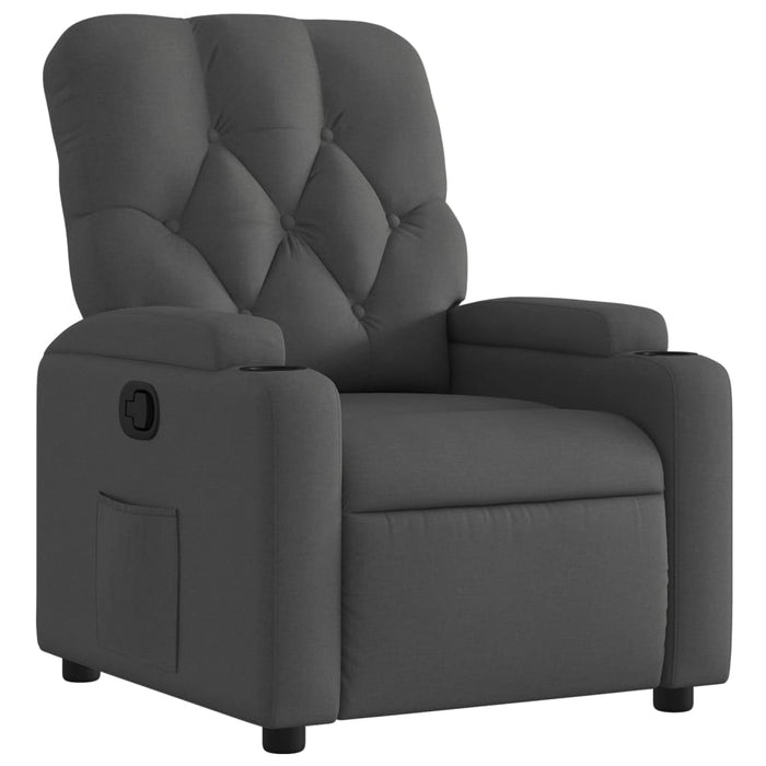 Recliner Chair Dark Grey Fabric Tixanb