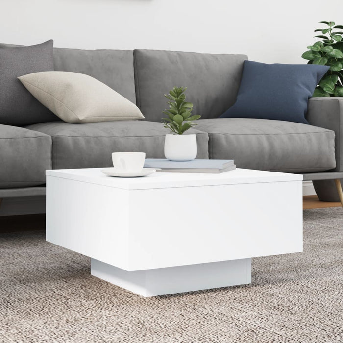 Coffee Table White 55X55X31 Cm Engineered Wood Ntlpli