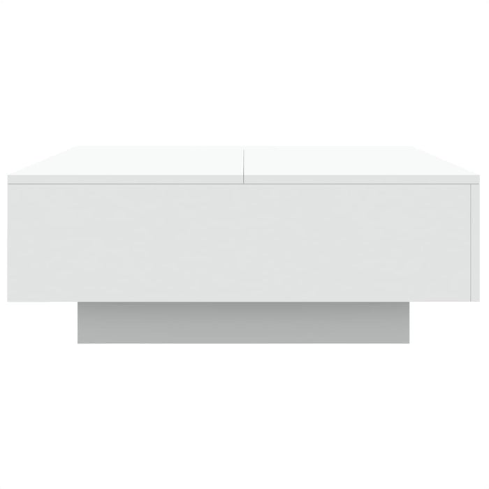 Coffee Table With Led Lights White 80X80X31 Cm Ntlpnn