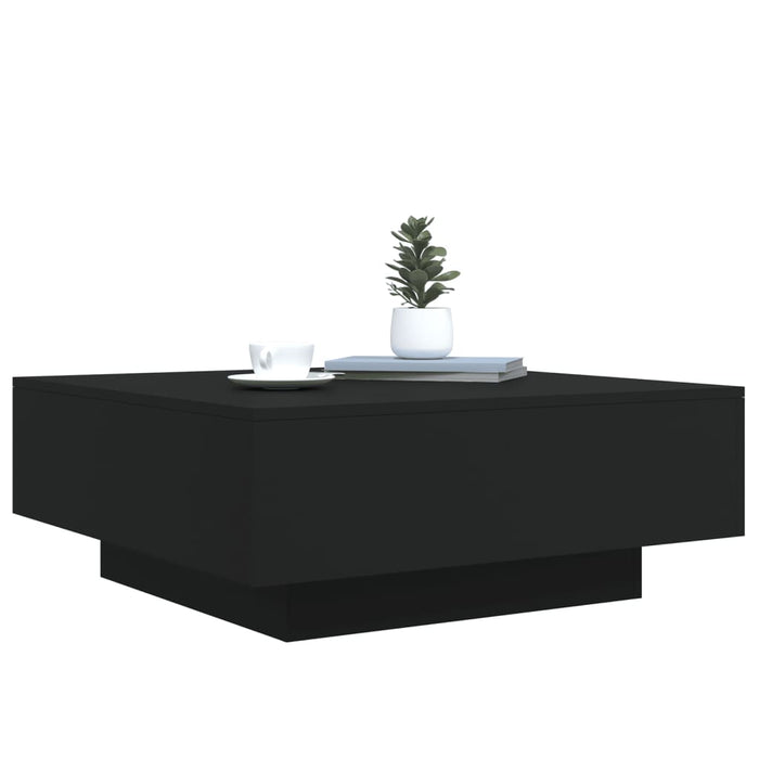 Coffee Table With Led Lights Black 80X80X31 Cm Ntlpnk