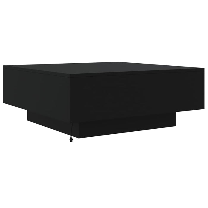 Coffee Table With Led Lights Black 80X80X31 Cm Ntlpnk