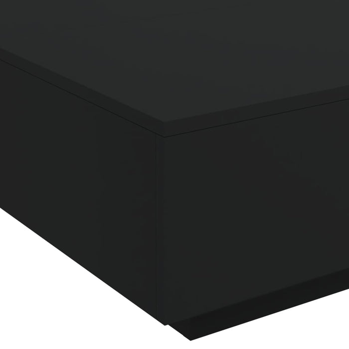 Coffee Table With Led Lights Black 80X80X31 Cm Ntlpnk