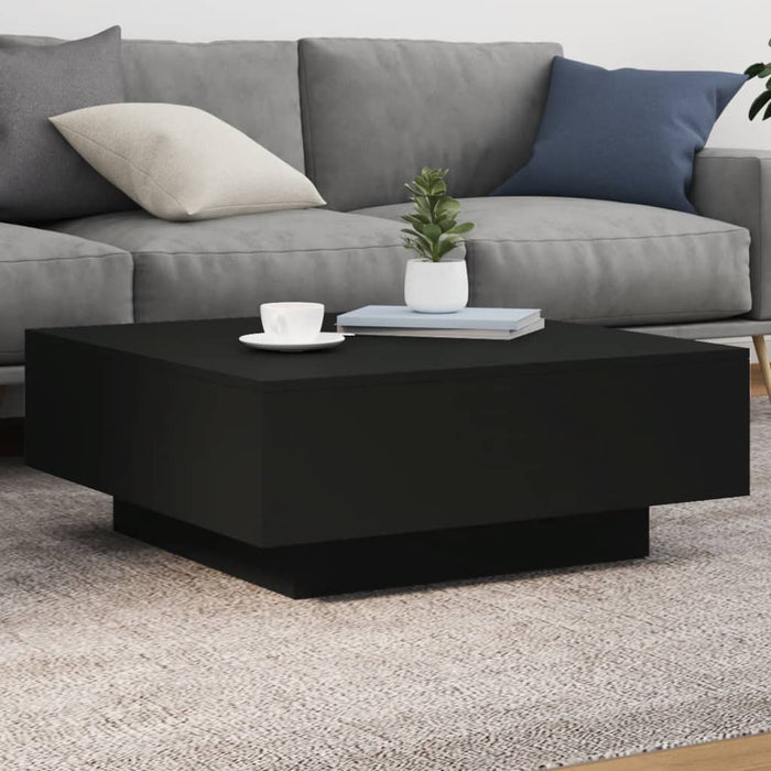 Coffee Table With Led Lights Black 80X80X31 Cm Ntlpnk