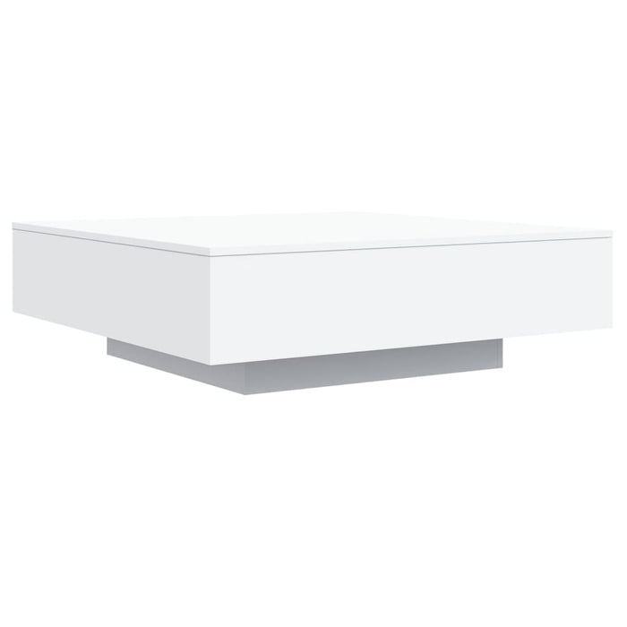 Coffee Table With Led Lights White 100X100X31 Cm Ntllbx