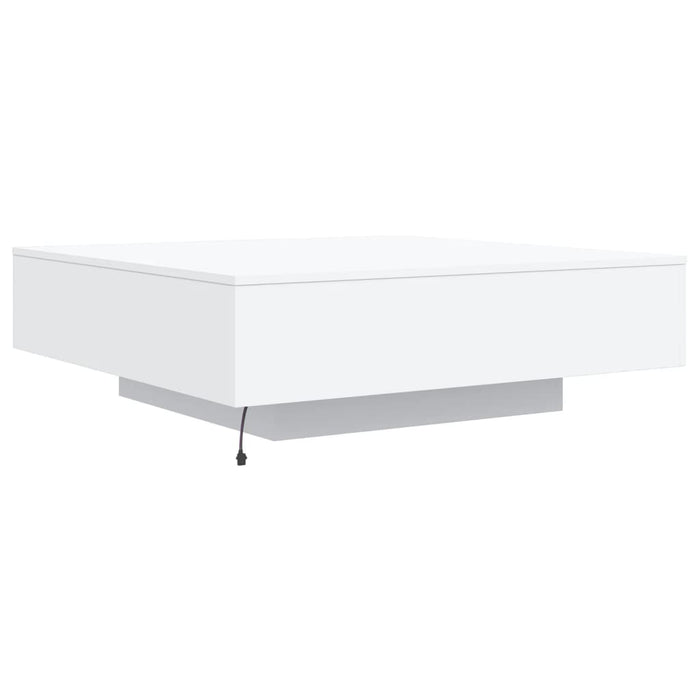 Coffee Table With Led Lights White 100X100X31 Cm Ntllbx