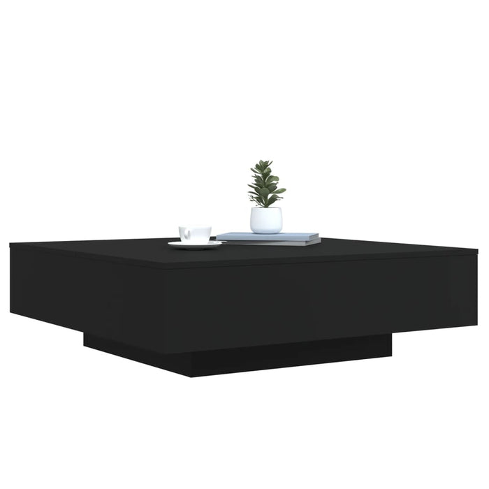 Coffee Table With Led Lights Black 100X100X31 Cm Ntllbt