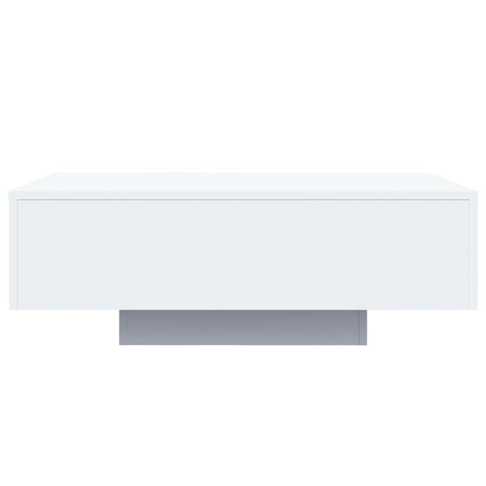 Coffee Table With Led Lights White 85X55X31 Cm Ntllbk