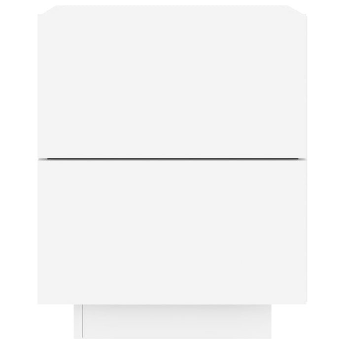 Bedside Cabinets With Led Lights 2 Pcs White Engineered Wood Ntlitl