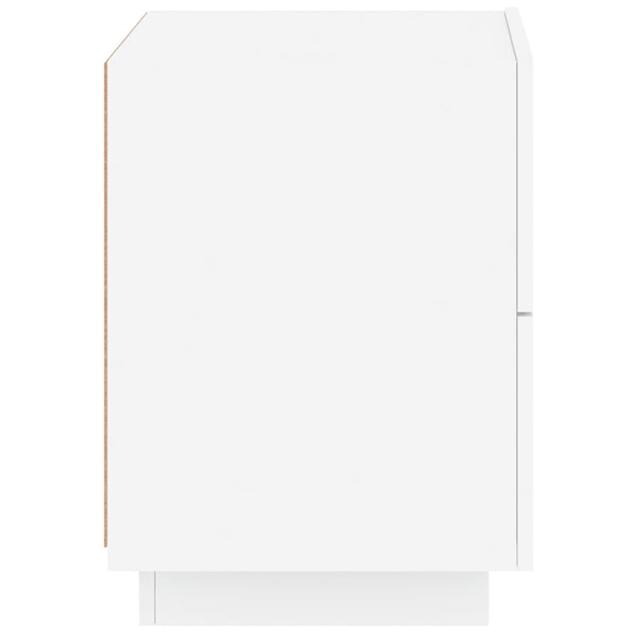 Bedside Cabinets With Led Lights 2 Pcs White Engineered Wood Ntlitl